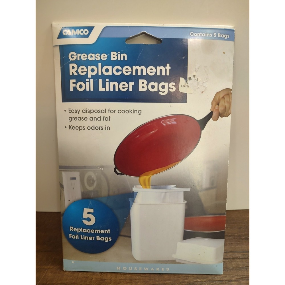 Camco Grease Bin Foil Lined Grease Disposal Bags - 5 Pack